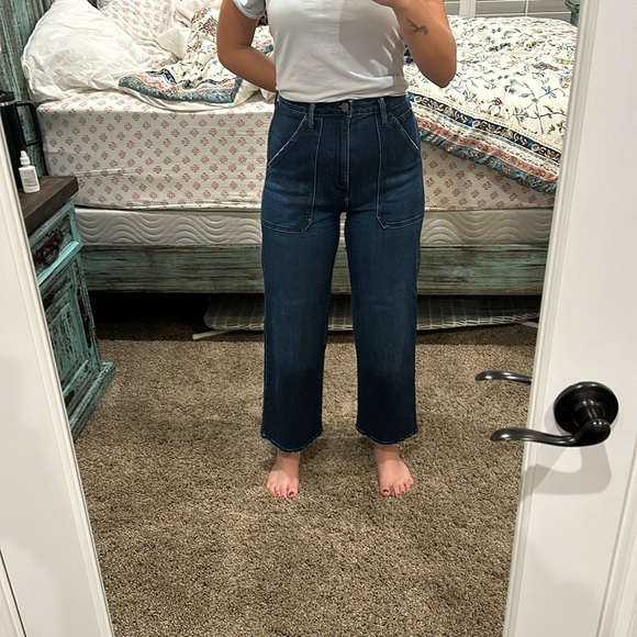 Just Black Denim High Rise Wide Leg crop jeans - Picture 6 of 7